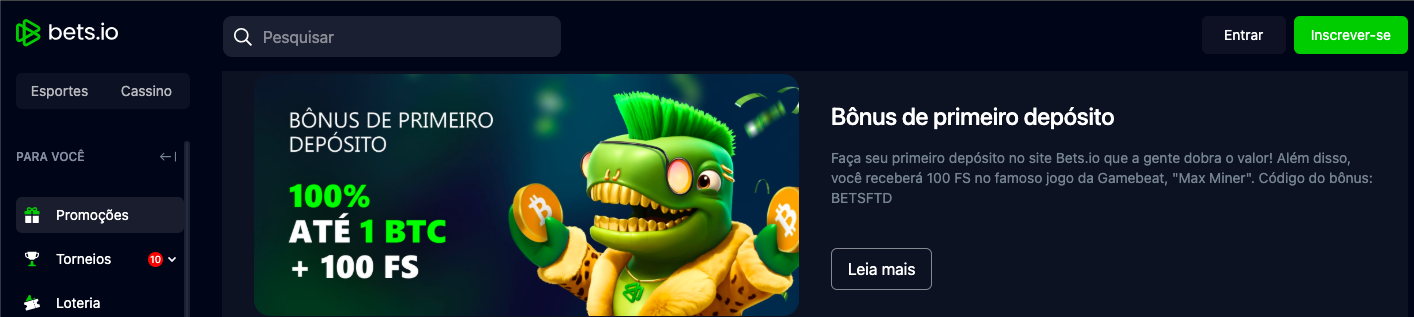 Bônus bets.io